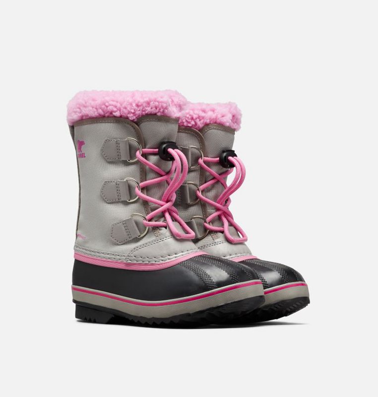 Sorel Barn Vinterkängor Grå/Svarta/Rosa - Youth Yoot Pac™ Nylon - TVZ-574612